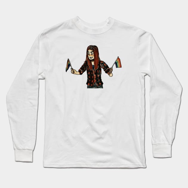 Pride Nicole Haught Long Sleeve T-Shirt by Skip A Doodle